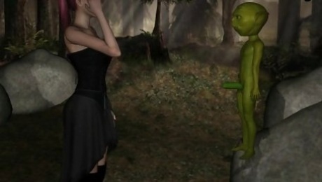 Yoda uses mind tricks to fuck a lone girl in a forest 3D parody porn of Star Wars