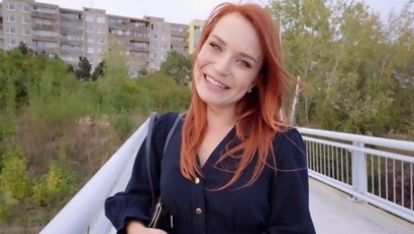 Redhead Clemence Audiard enjoys while sucking a dick - POV