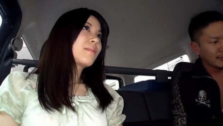 Shy Japanese Teen Madoka Araki seduce to Suck Stranger Cock in Car