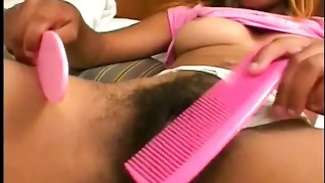 Young ebony with a hairy cunt gets banged and creamed in bed