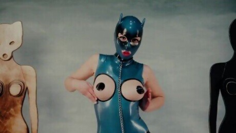 dressing up latex cat woman swimsuit